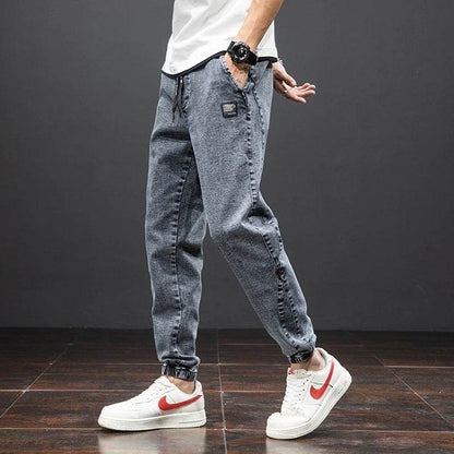 Anbican Men's Black Blue Cargo Jeans - Casual Harem Jogger Pants - Buy Center US