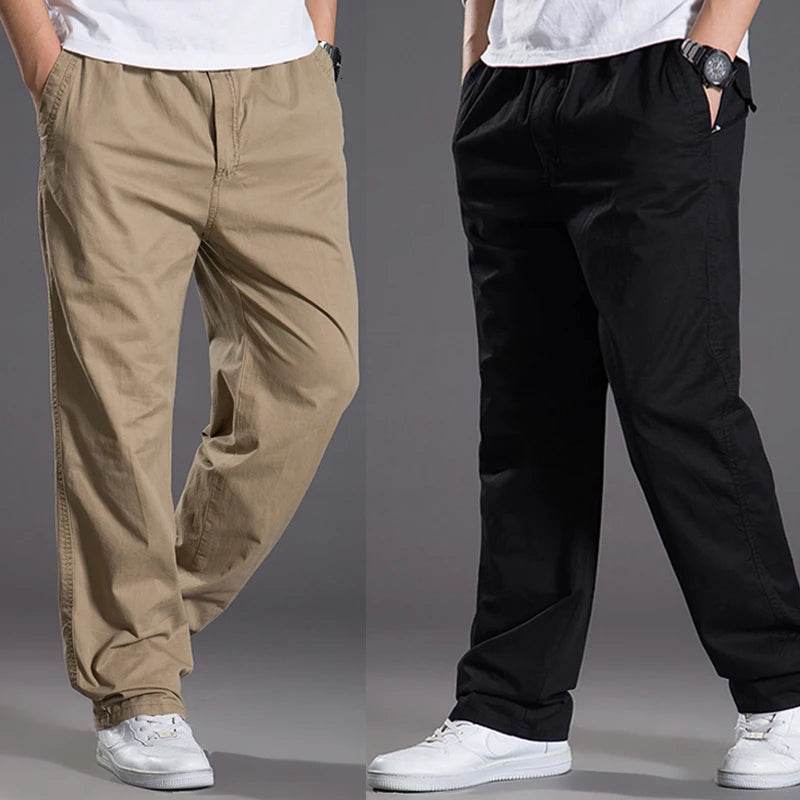 KK LUFAINA Men's Cargo Pants - Elastic Waist, Multi-Pocket, Plus Size 6XL - Buy Center US