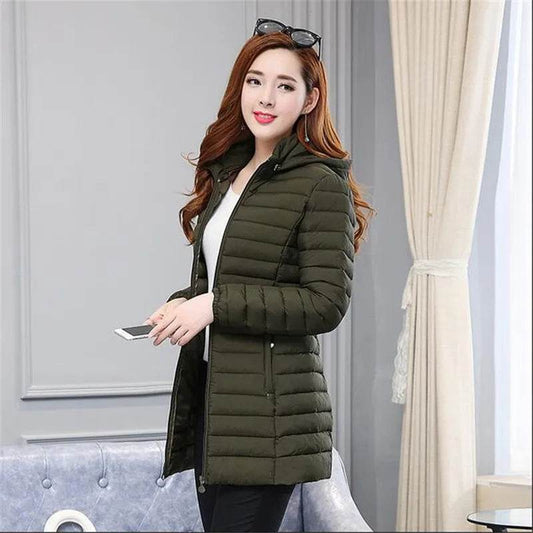VWBQNZ Winter Women’s Jacket - Detachable Hooded Slim Coat 6XL - Buy Center US