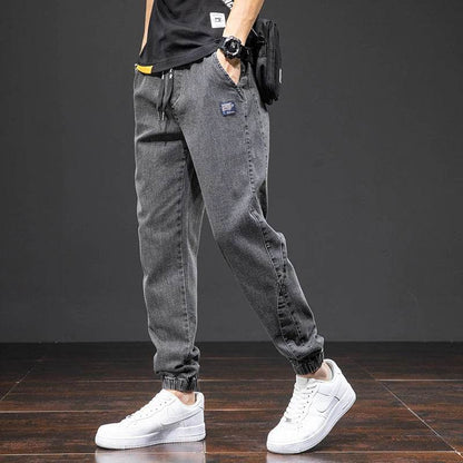 Anbican Men's Black Blue Cargo Jeans - Casual Harem Jogger Pants - Buy Center US