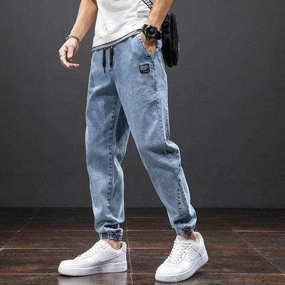 Anbican Men's Black Blue Cargo Jeans - Casual Harem Jogger Pants - Buy Center US