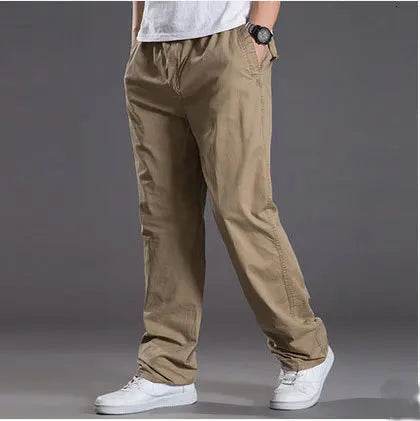 KK LUFAINA Men's Cargo Pants - Elastic Waist, Multi-Pocket, Plus Size 6XL - Buy Center US