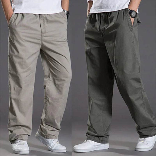 KK LUFAINA Men's Cargo Pants - Elastic Waist, Multi-Pocket, Plus Size 6XL - Buy Center US