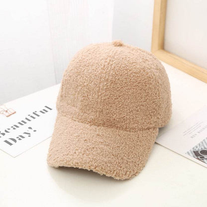 Korean Style Lambswool Baseball Cap for Women - Summer Solid Color - Buy Center US