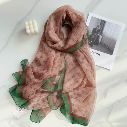 Peony Silk Scarf for Women - Long, Lightweight Sun Protection Accessory - Buy Center US