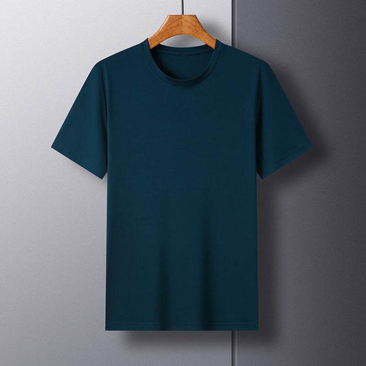 Men's Solid Color Round Neck T-Shirt - Trendy All-Match Styles - Buy Center US