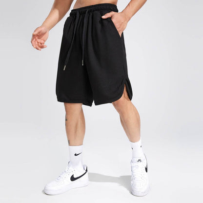 Buycenter Men's Casual Shorts - Solid Color Waffle Fitness Running Shorts - Buy Center US