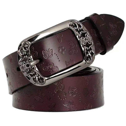 Elegant Retro Pin Buckle Printed Belt - PU Leather Casual Jeans Accessory - Buy Center US