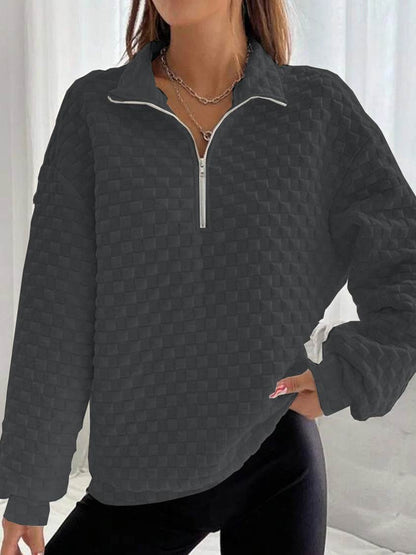 Women's Long Sleeve Zipper Sweater - Cozy Autumn & Winter Knit Styles - Buy Center US