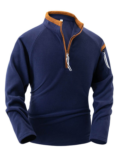 Buycenter Tactical Arm Zipper Sweater - Slim Fit Long Sleeve Pullover - Buy Center US