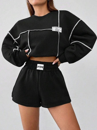 Casual Loose Round Neck Women's Sweater - Korean Style, Lantern Sleeves - Buy Center US