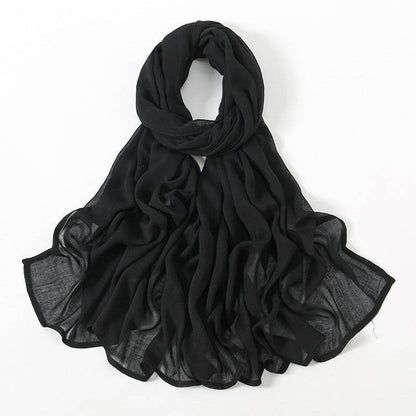 Lightweight Solid Color Rayon Scarf - Breathable & Versatile for Summer - Buy Center US
