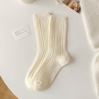 Milky White Twist Wool Socks for Children - Comfortable and Stylish - Buy Center US