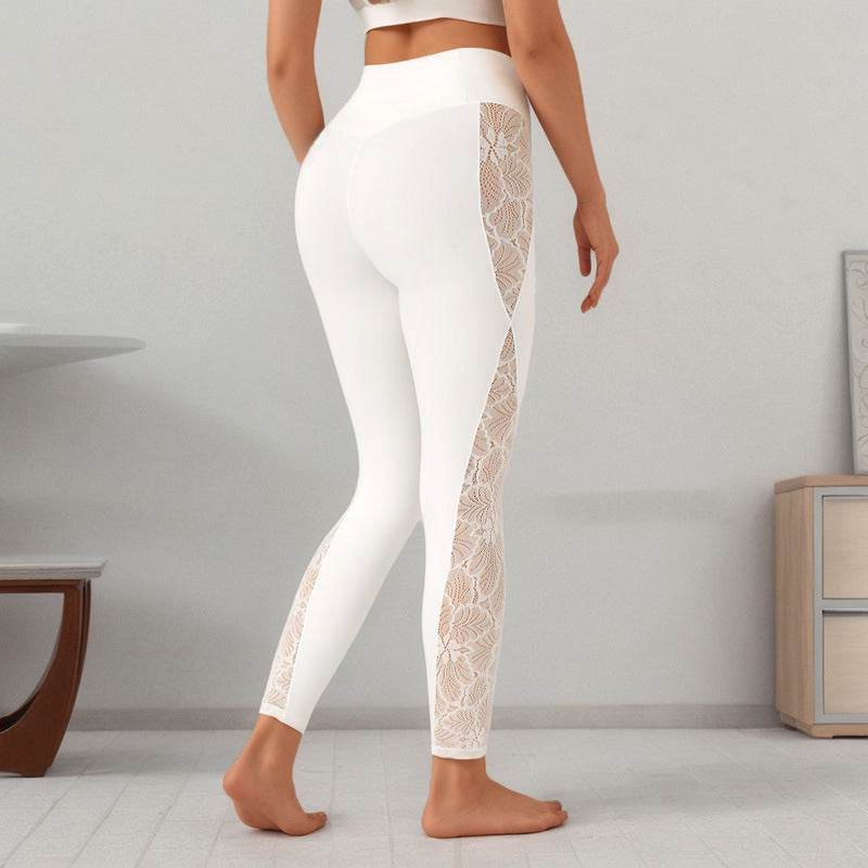 Slim Lace Stitching Yoga Leggings - High Top Fitness Pants for Women - Buy Center US