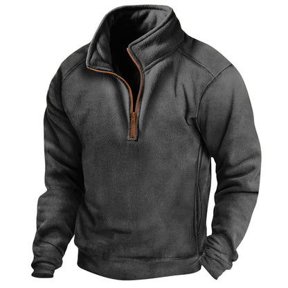 Buycenter Men's Half Zip Sweater - Slim Fit, Long Sleeve, Multiple Colors - Buy Center US