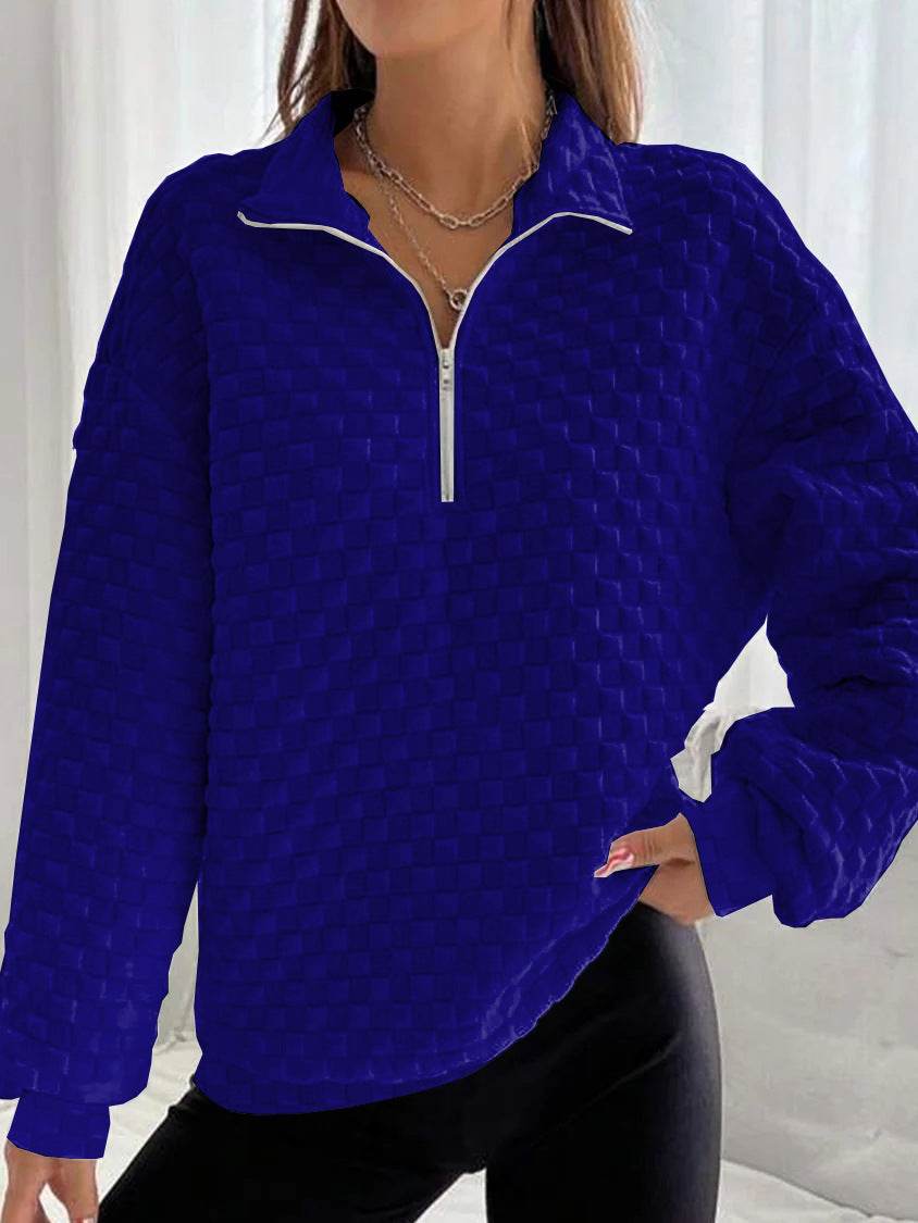 Women's Long Sleeve Zipper Sweater - Cozy Autumn & Winter Knit Styles - Buy Center US