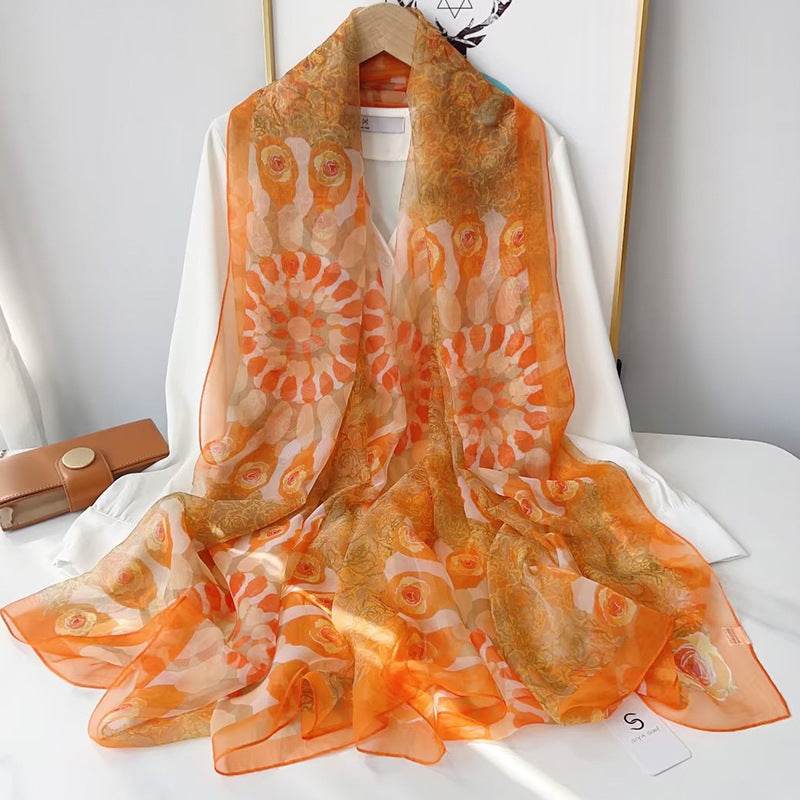 Fashionable Yourou Yarn Rose Scarf for Women - Stylish 135x180cm Design - Buy Center US