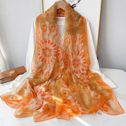 Fashionable Yourou Yarn Rose Scarf for Women - Stylish 135x180cm Design - Buy Center US