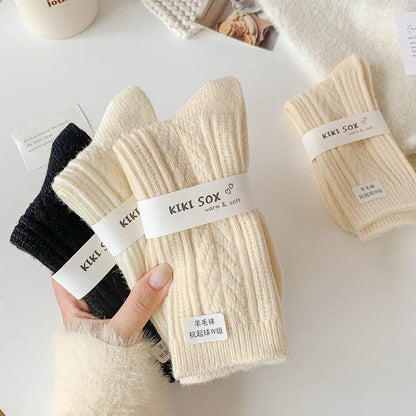 Milky White Twist Wool Socks for Children - Comfortable and Stylish - Buy Center US