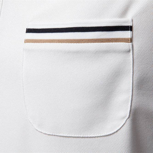 Men's Short-Sleeved Striped Polo Shirt - Casual Business Top for Summer - Buy Center US