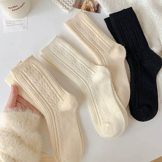 Milky White Twist Wool Socks for Children - Comfortable and Stylish - Buy Center US