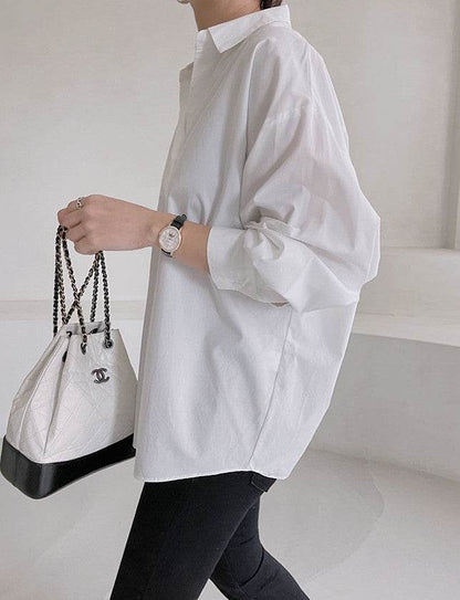 Loose Fit Autumn Button Shirt - Stylish Long Sleeve, Free Size Options - Buy Center US