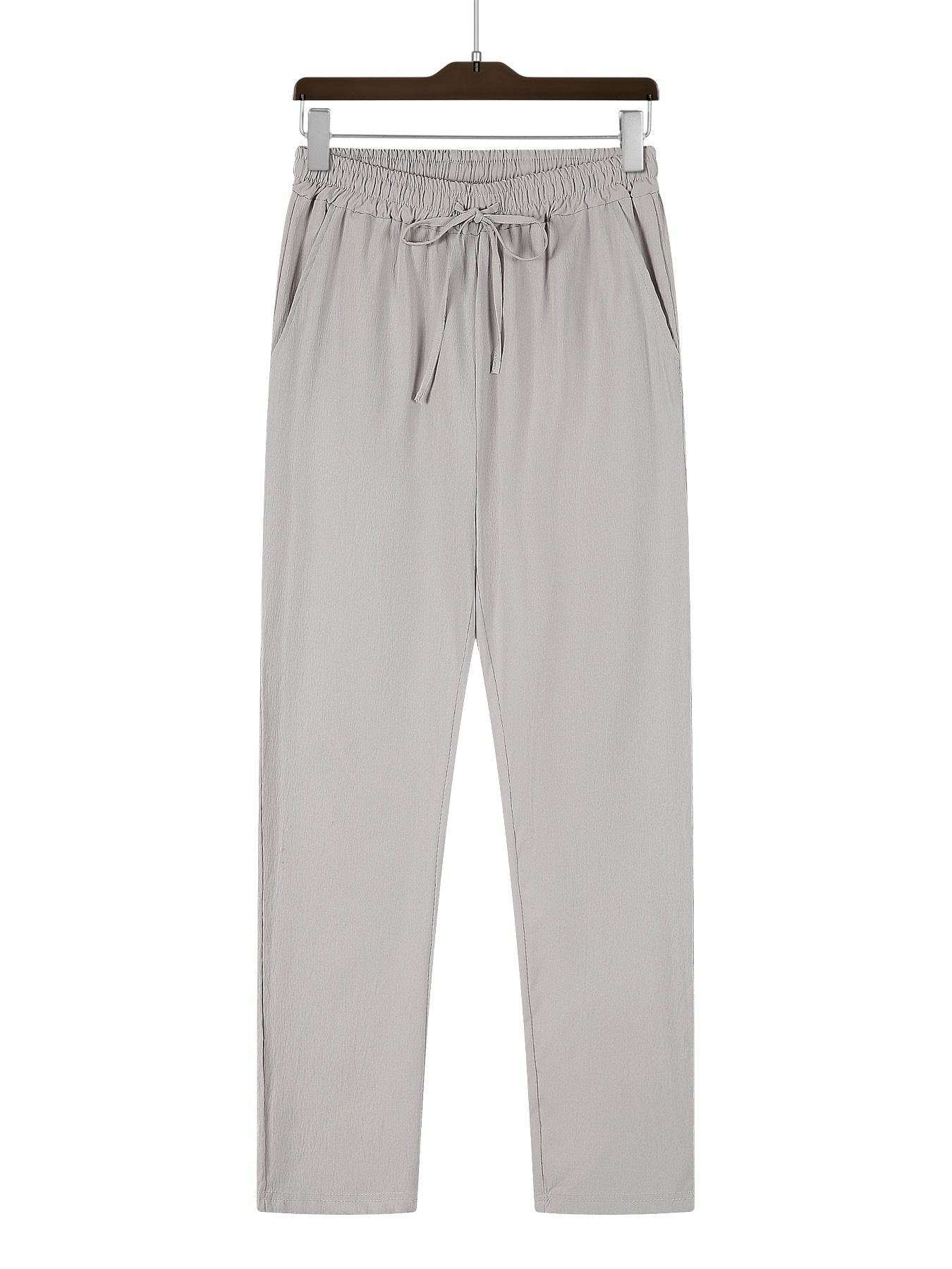 Casual Loose Pants for Men - Micro-Elastic Mid Waist in Solid Colors - Buy Center US