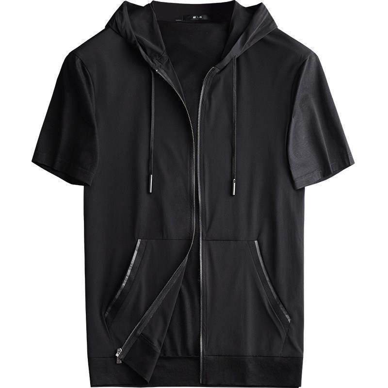 Summer Men's Hooded Cardigan - Plus Size, Breathable & Quick-Drying - Buy Center US