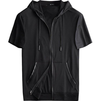 Summer Men's Hooded Cardigan - Plus Size, Breathable & Quick-Drying - Buy Center US