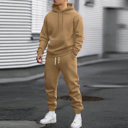 Buycenter Men's Casual Sports Suit - Hoodie & Gridles Pants Set - Buy Center US