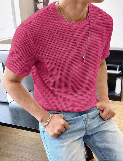 Men's Casual Short Sleeve T-Shirt - Loose Fit, Solid Colors Available - Buy Center US