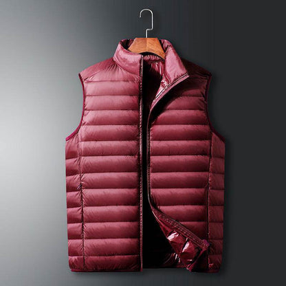 Buycenter Men's & Women's Lightweight Vest Coat - Stand Collar, Zipper Pockets - Buy Center US