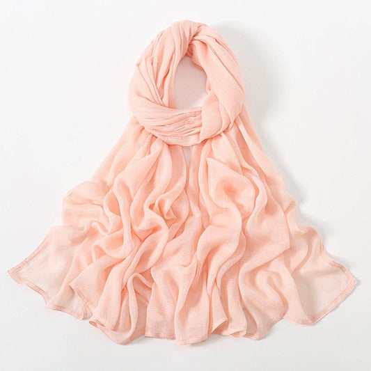 Lightweight Solid Color Rayon Scarf - Breathable & Versatile for Summer - Buy Center US