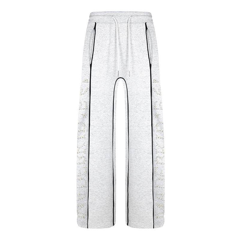 Casual Loose Hot Diamond Letter Stripes Sports Pants for Men - Buy Center US