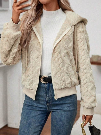 Hooded Knitted Plaid Coat - Japanese Casual Sweater Cardigan - Buy Center US