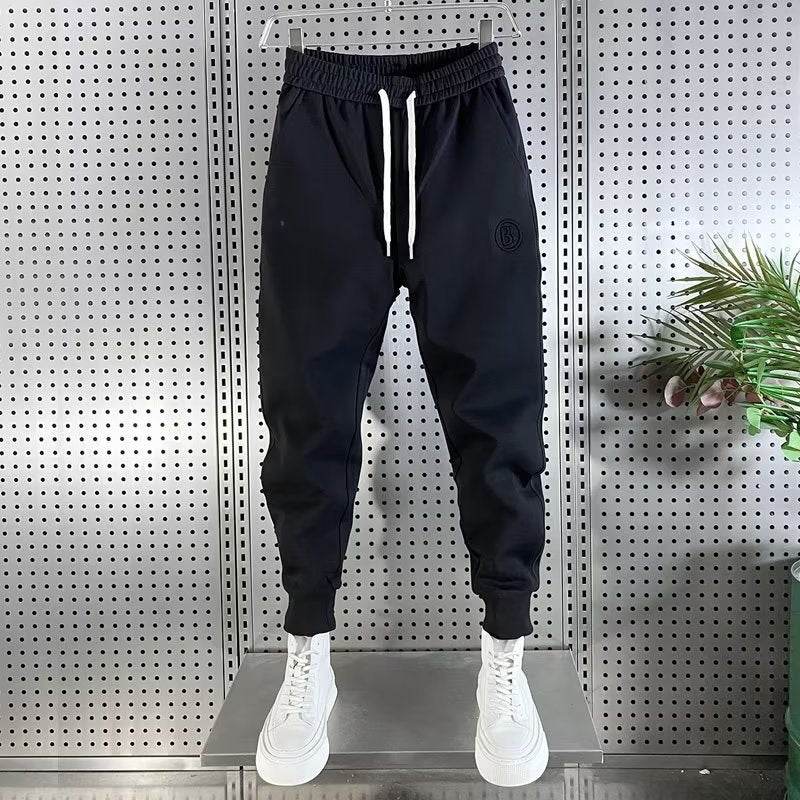 Buycenter Autumn Sports Pants for Men - Solid Color, Light Gray & Black - Buy Center US