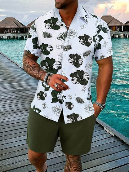 Buycenter Gradient 3D Printing Shorts Set - Stylish Outdoor Short-Sleeved Wear - Buy Center US