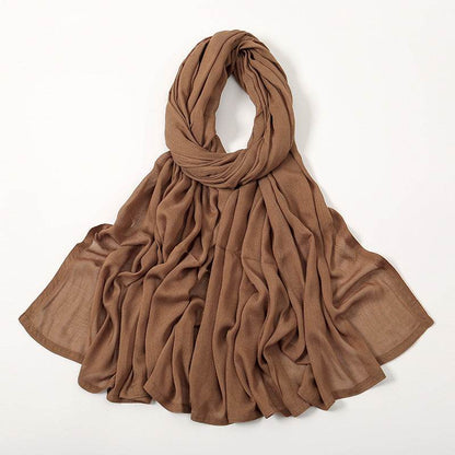 Lightweight Solid Color Rayon Scarf - Breathable & Versatile for Summer - Buy Center US