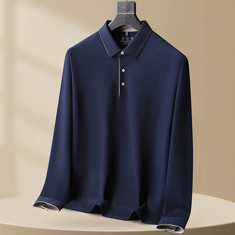 Buycenter Men's Plus Size Cotton Polo Shirt - Casual Loose Fit Long Sleeve - Buy Center US