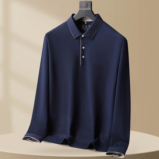 Buycenter Men's Plus Size Cotton Polo Shirt - Casual Loose Fit Long Sleeve - Buy Center US