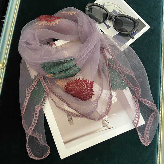 Women's Korean-Style Embroidered Scarf - All-Matching Spring Fashion - Buy Center US