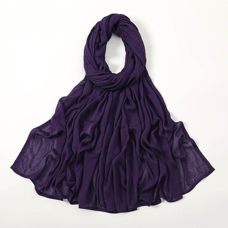 Lightweight Solid Color Rayon Scarf - Breathable & Versatile for Summer - Buy Center US