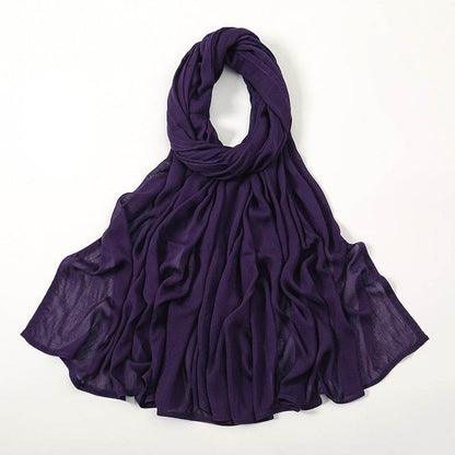 Lightweight Solid Color Rayon Scarf - Breathable & Versatile for Summer - Buy Center US