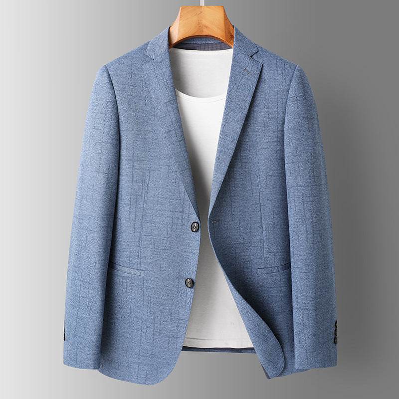 Buycenter Men's Light Blue Solid Color Jacket - Slim Fit Business Suit - Buy Center US