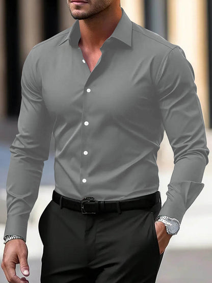 Buycenter Men's Slim Fit Long Sleeve Shirt - Stylish Business Casual Wear - Buy Center US