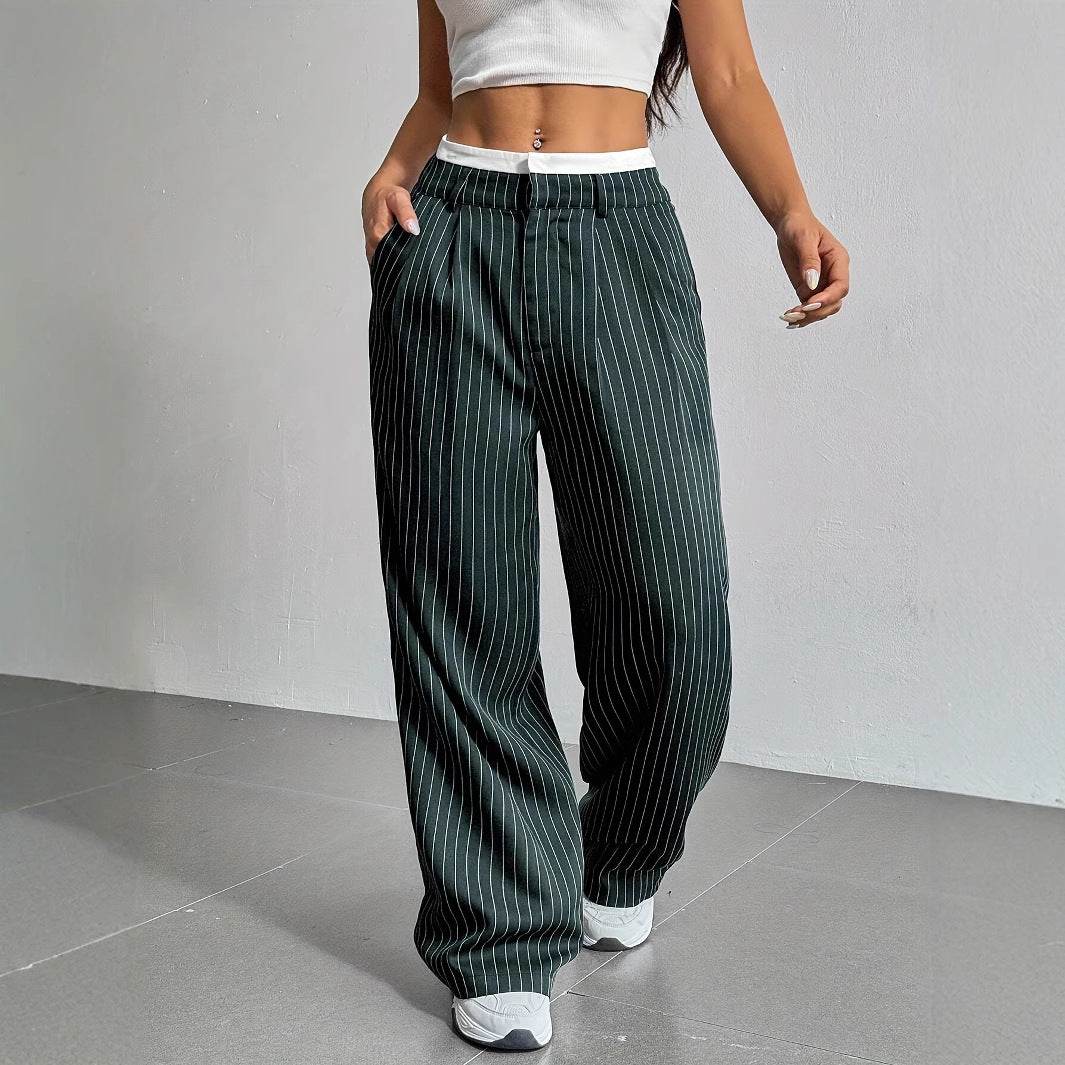 Casual Loose Straight-Leg Pants - High Waist, Multiple Colors Available - Buy Center US
