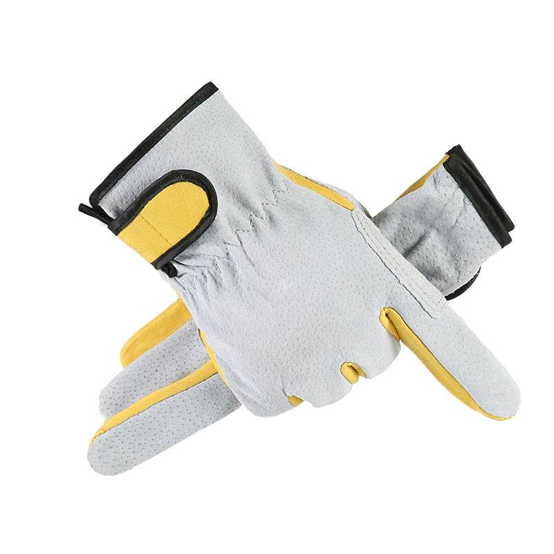 Buycenter Short Arc-Welder's Gloves - Leather Labor Protection Gear - Buy Center US