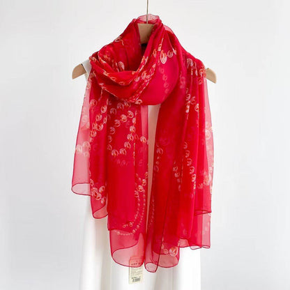 Women's Long Printed Anti-DDoS Scarf - Stylish & Ethnic Design - Buy Center US