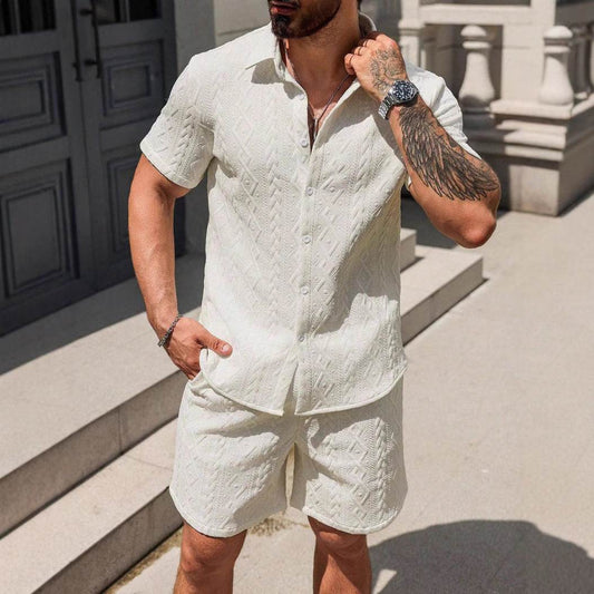 Buycenter Men's Casual Short Sleeve Shirt & Shorts - Lightweight & Stylish - Buy Center US