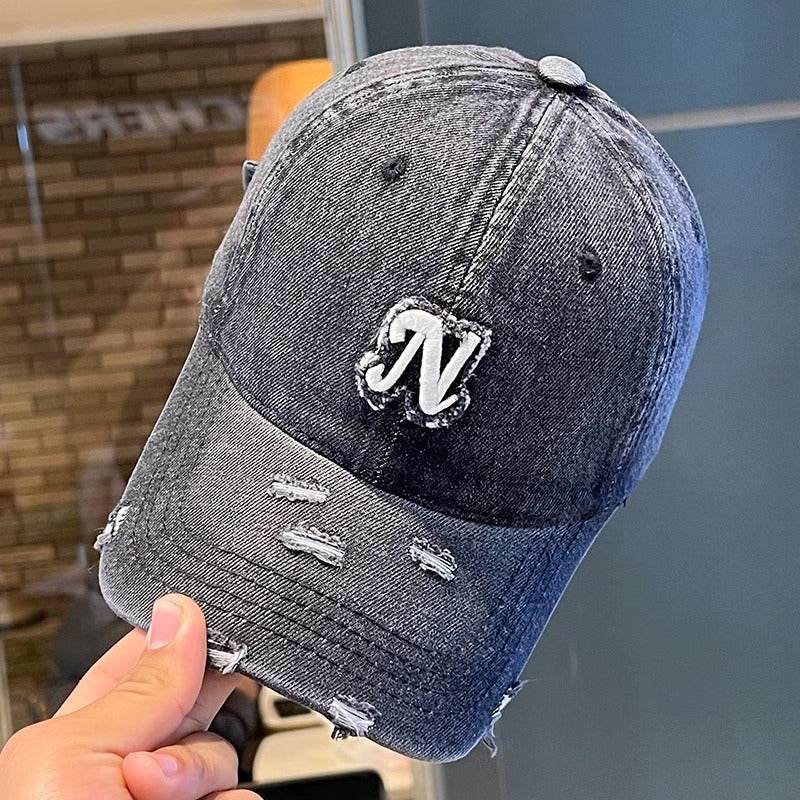 Embroidered Denim Baseball Cap - Women's Adjustable Sun Hat for All Seasons - Buy Center US